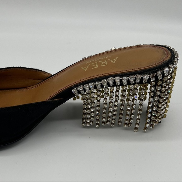 AREA NYC Crystal Fringe Kitten Party Heel Size 6 - Picture 5 of 7